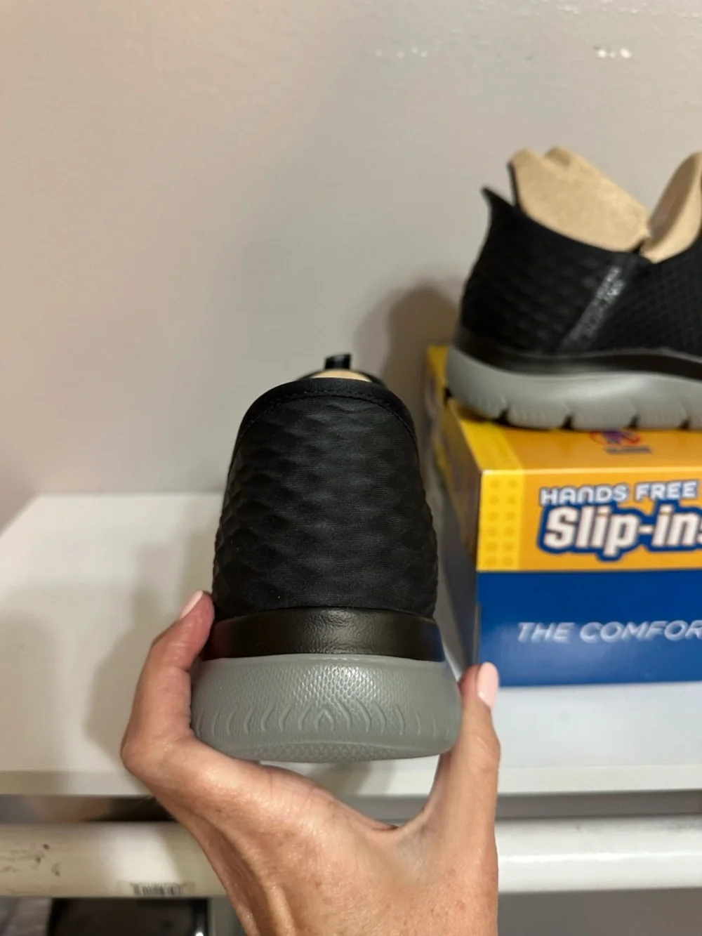 Skechers Men's Black and Gray Slip-On Athletic Sneakers - Picture 7 of 7